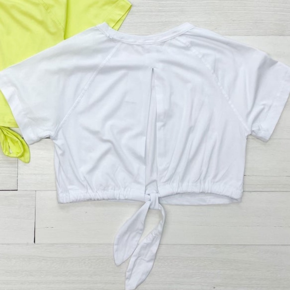 WHITE power hour crop top